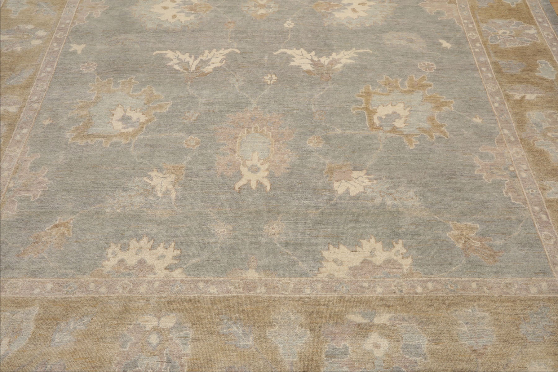 Denver Hand Knotted Gray Oushak Rug LoomBloom Wool Oriental Stone Wash Design