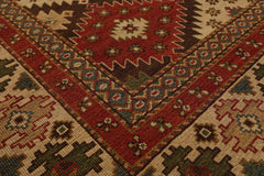 6x9 Beige, Rust, Sage Color Hand Knotted All-Over 100% Wool Traditional Oriental Rug