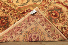 10x14 Beige, Lime, Peach Color Hand Knotted Oushak Wool Traditional Oriental Rug