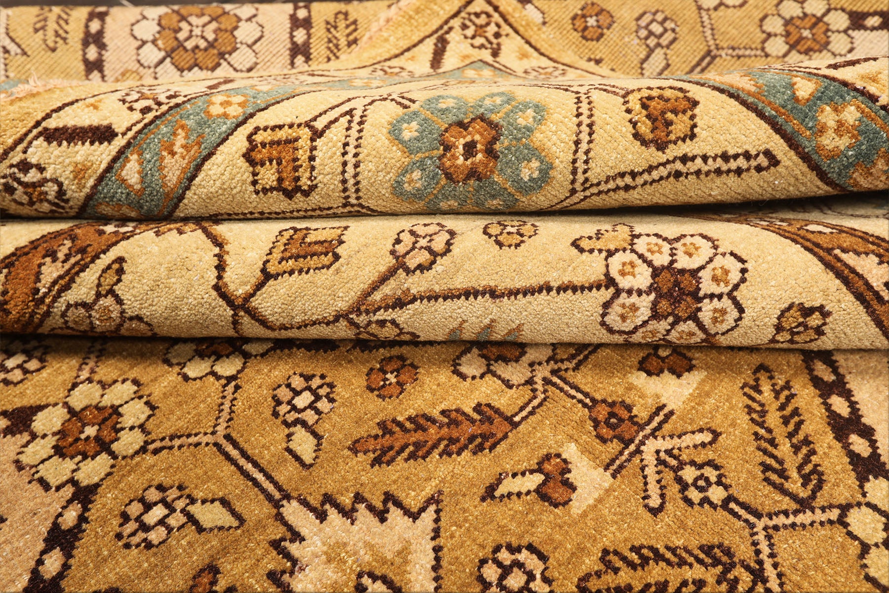 8x10 Caramel, Beige, Brown Color Hand Knotted Oushak Wool Transitional Oriental Rug