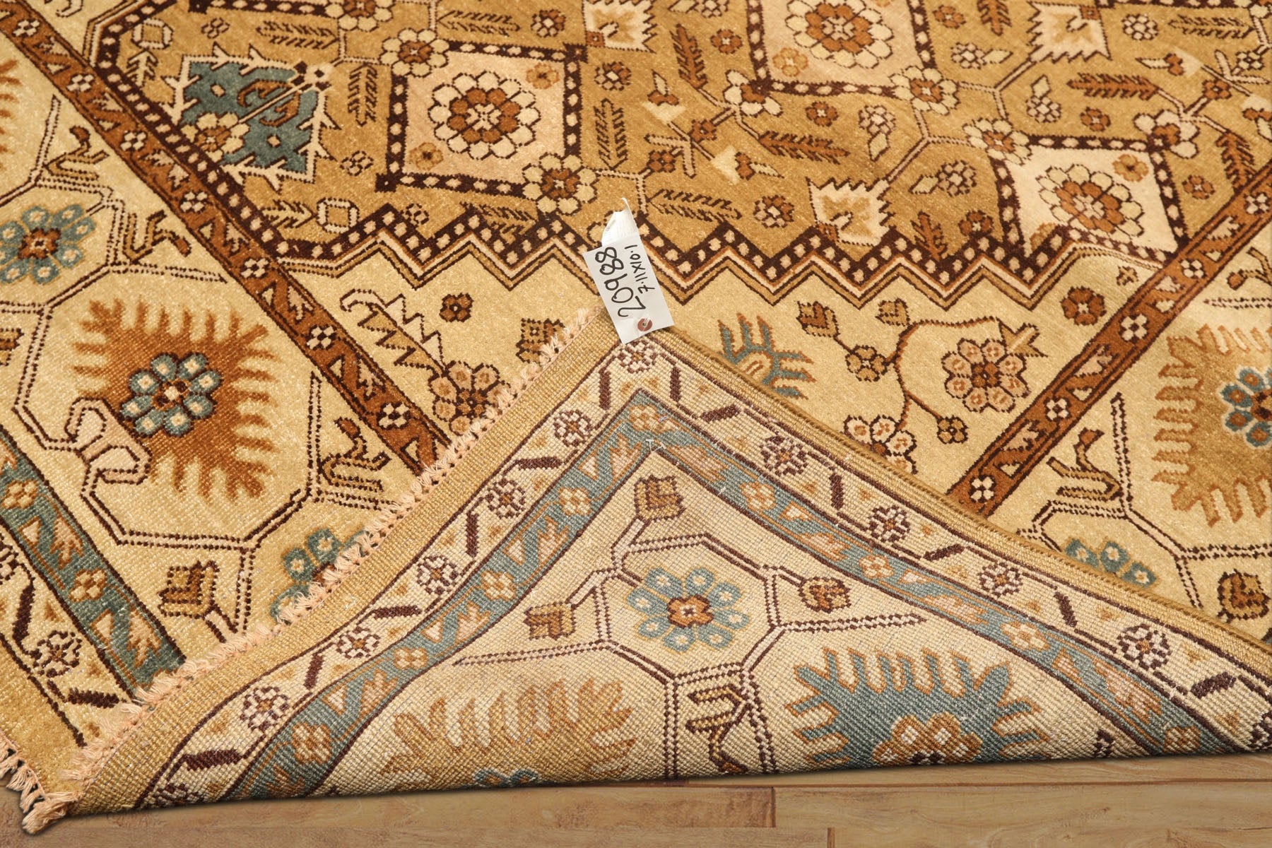 8x10 Caramel, Beige, Brown Color Hand Knotted Oushak Wool Transitional Oriental Rug
