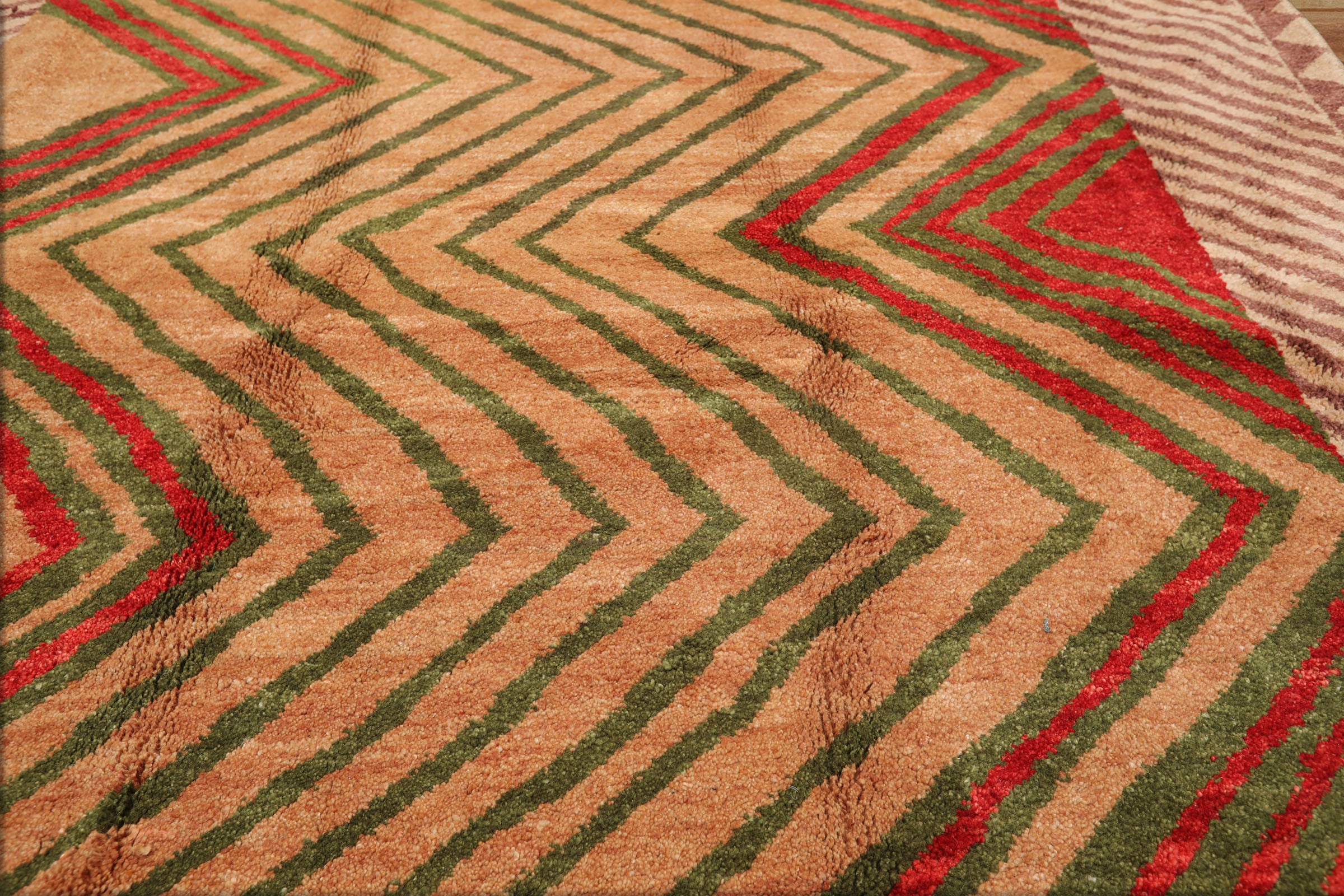 6x9 Beige, Tan, Green Color Hand Knotted All-Over 100% Wool Traditional-Persian/Oriental Oriental Rug