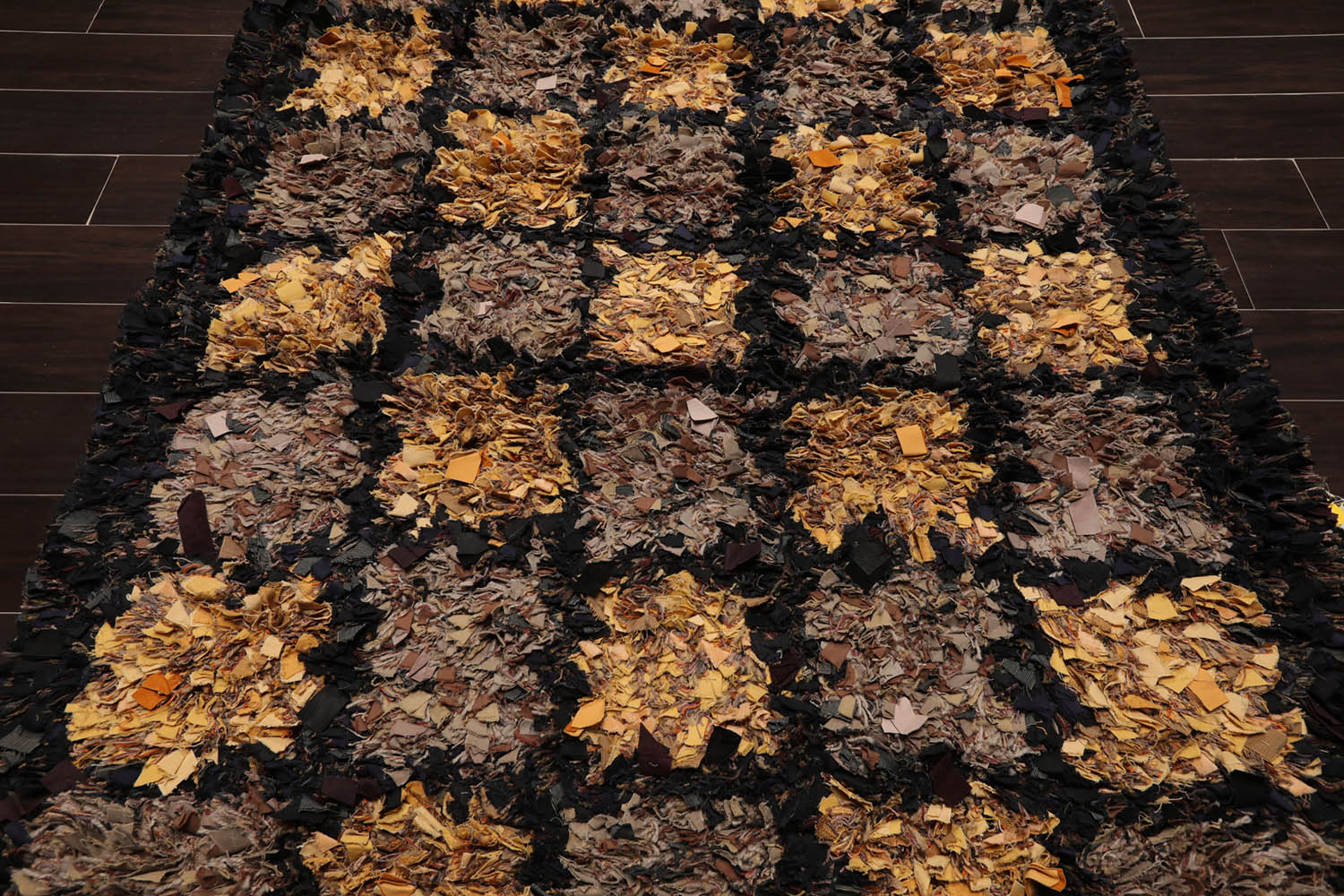 4x6 Black, Gold, Gray Color Hand Made All-Over 100% Wool Hippie Oriental Rug