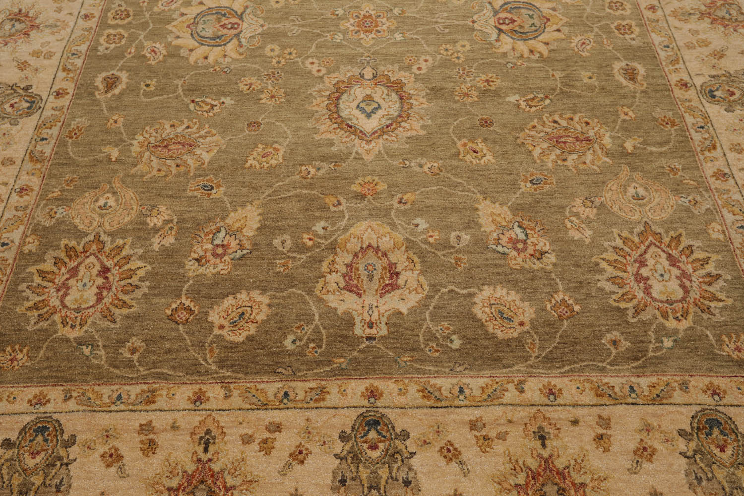 8x10 Pistacchio, Beige, Rust Color Hand Knotted All-Over 100% Wool Traditional-Persian/Oriental Oriental Rug