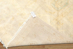 8x10 Taupe, Beige, Turquoise Color Hand Knotted Oushak New Zealand Wool Transitional Oriental Rug