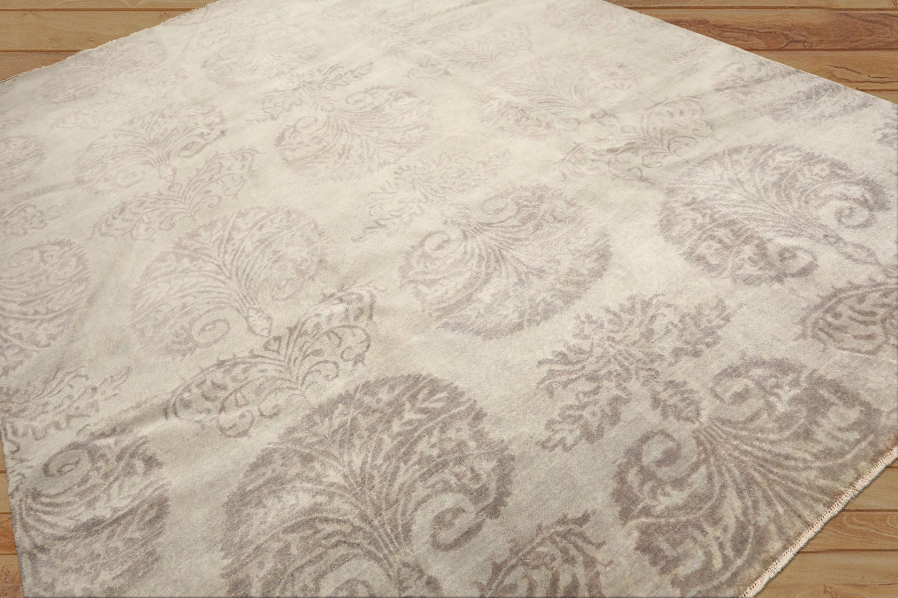 9x12 Gray, Taupe, Color Hand Knotted Oushak Wool Transitional Oriental Rug