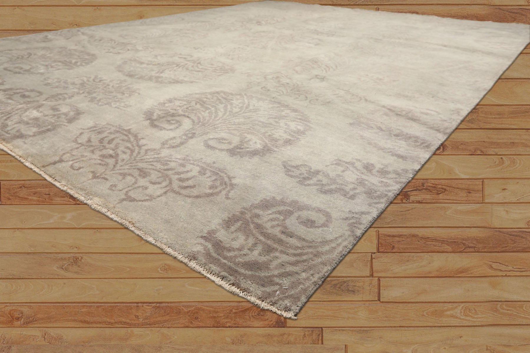 9x12 Gray, Taupe, Color Hand Knotted Oushak Wool Transitional Oriental Rug