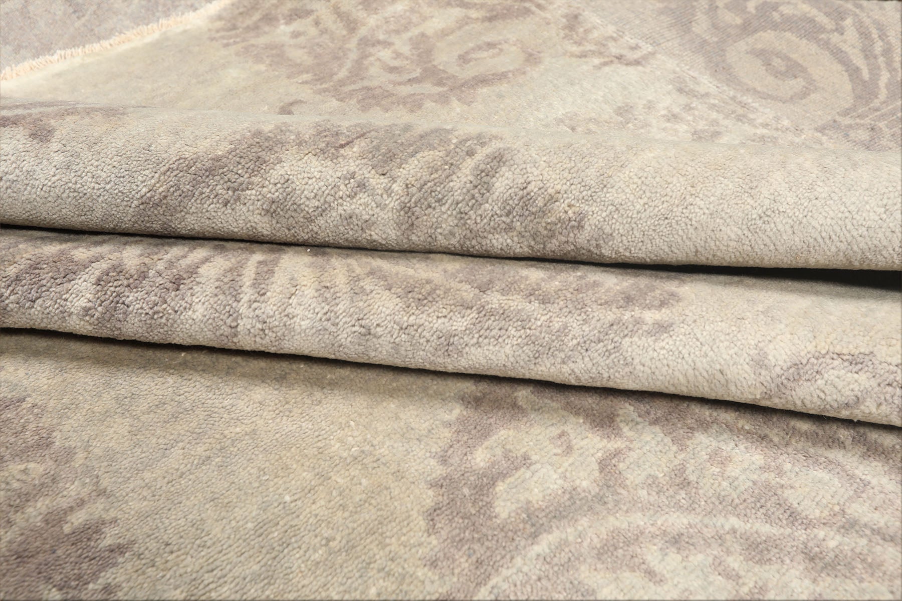 9x12 Gray, Taupe, Color Hand Knotted Oushak Wool Transitional Oriental Rug