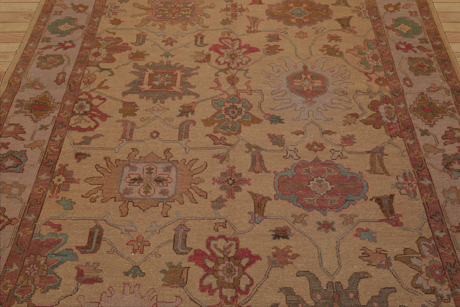 Sugden 100% Wool Tan Traditional Hand Knotted Soumak Nourison Nourmak Oriental Area Rug 6'x8'9"