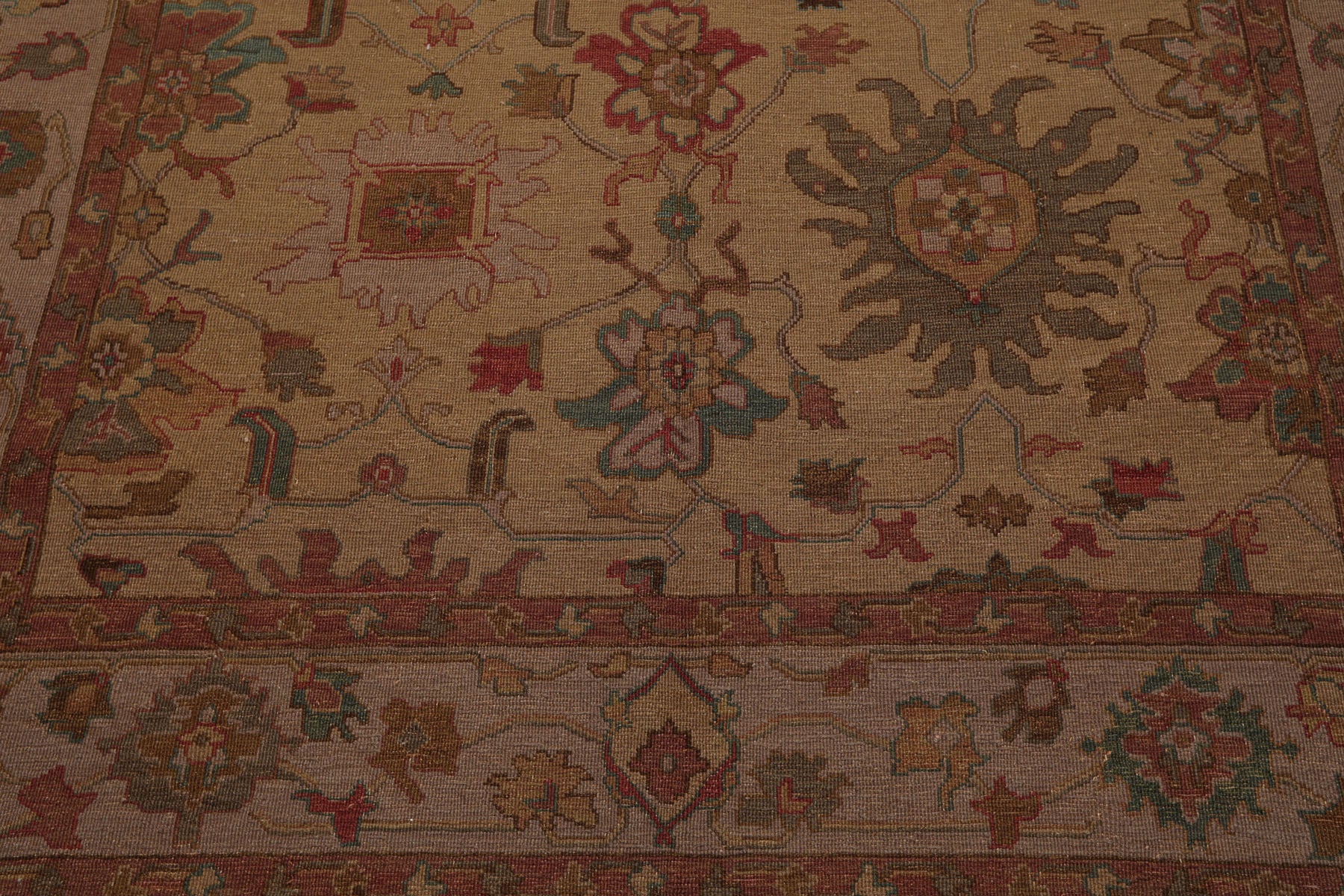 Sugden 100% Wool Tan Traditional Hand Knotted Soumak Nourison Nourmak Oriental Area Rug 6'x8'9"