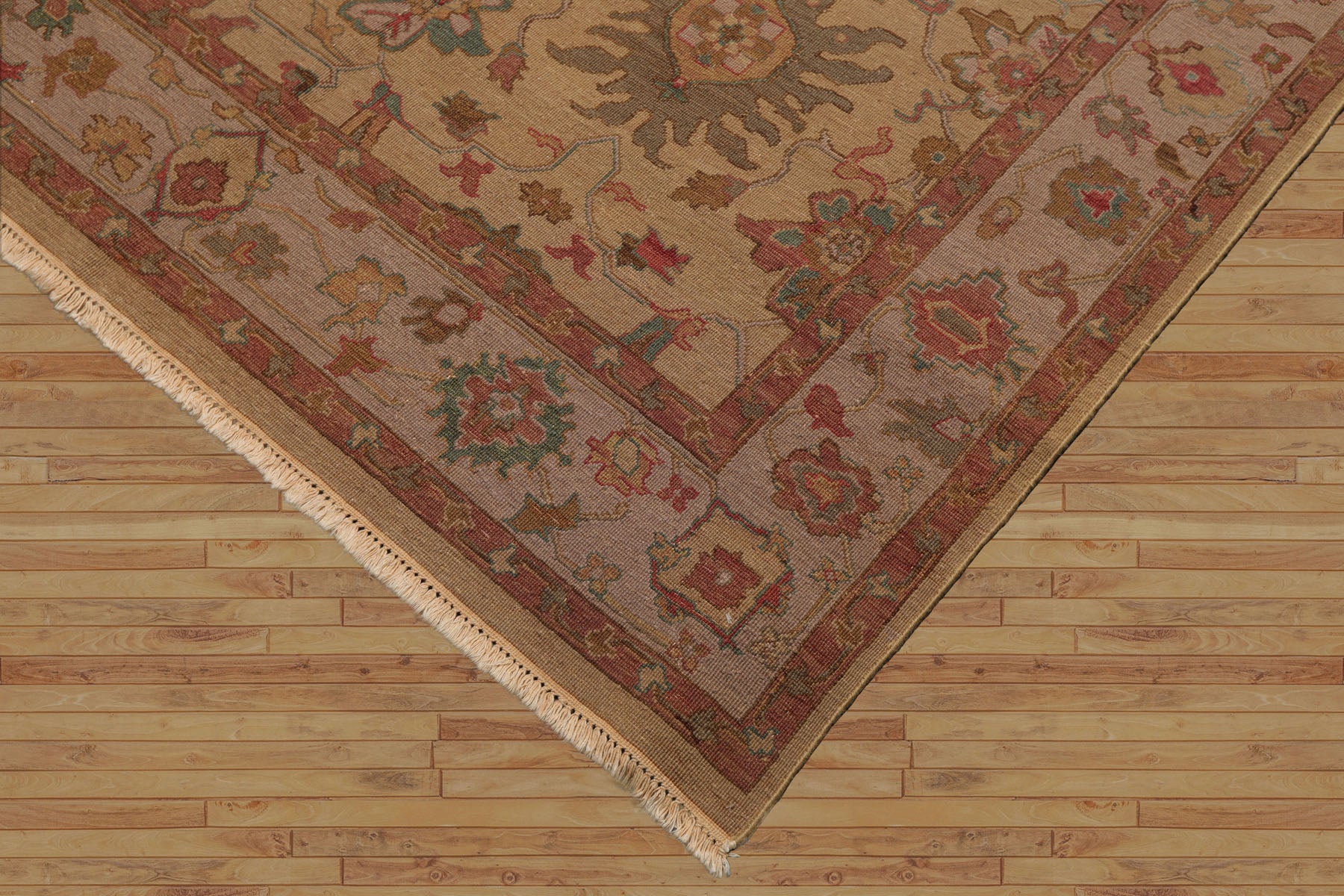 Sugden 100% Wool Tan Traditional Hand Knotted Soumak Nourison Nourmak Oriental Area Rug 6'x8'9"