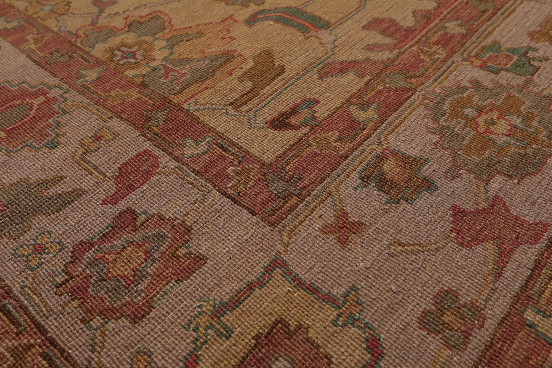 Sugden 100% Wool Tan Traditional Hand Knotted Soumak Nourison Nourmak Oriental Area Rug 6'x8'9"