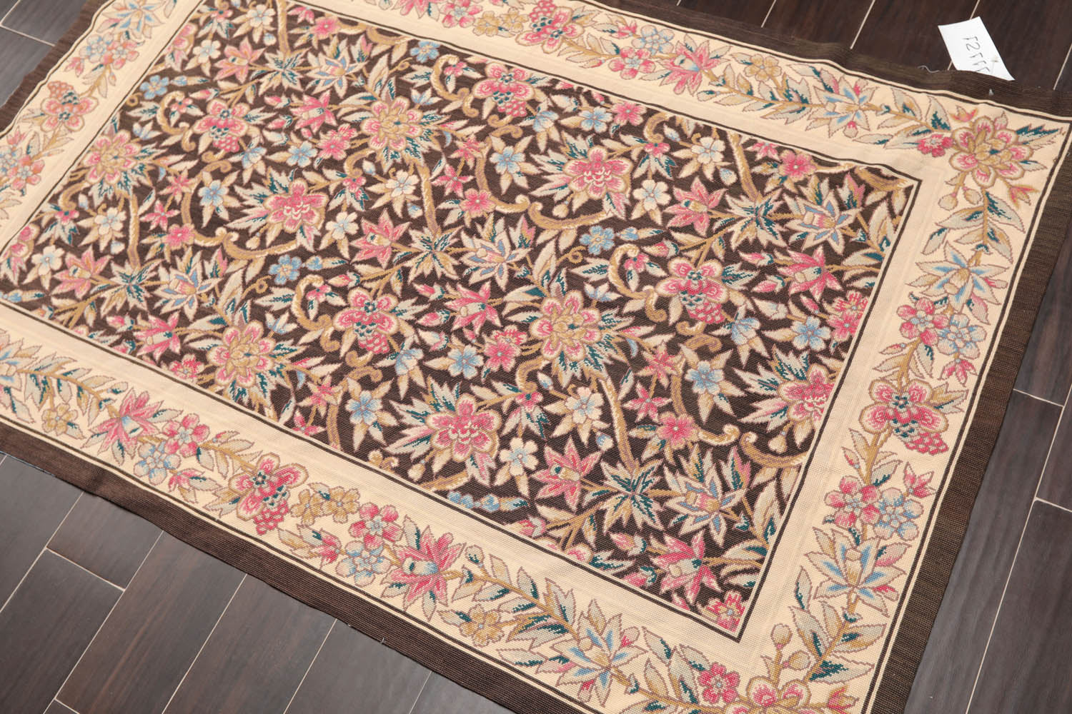 4x6 Brown, Beige, Pink Color Hand Knotted Floral 100% Wool Traditional-European Oriental Rug