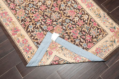 4x6 Brown, Beige, Pink Color Hand Knotted Floral 100% Wool Traditional-European Oriental Rug