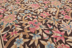 4x6 Brown, Beige, Pink Color Hand Knotted Floral 100% Wool Traditional-European Oriental Rug