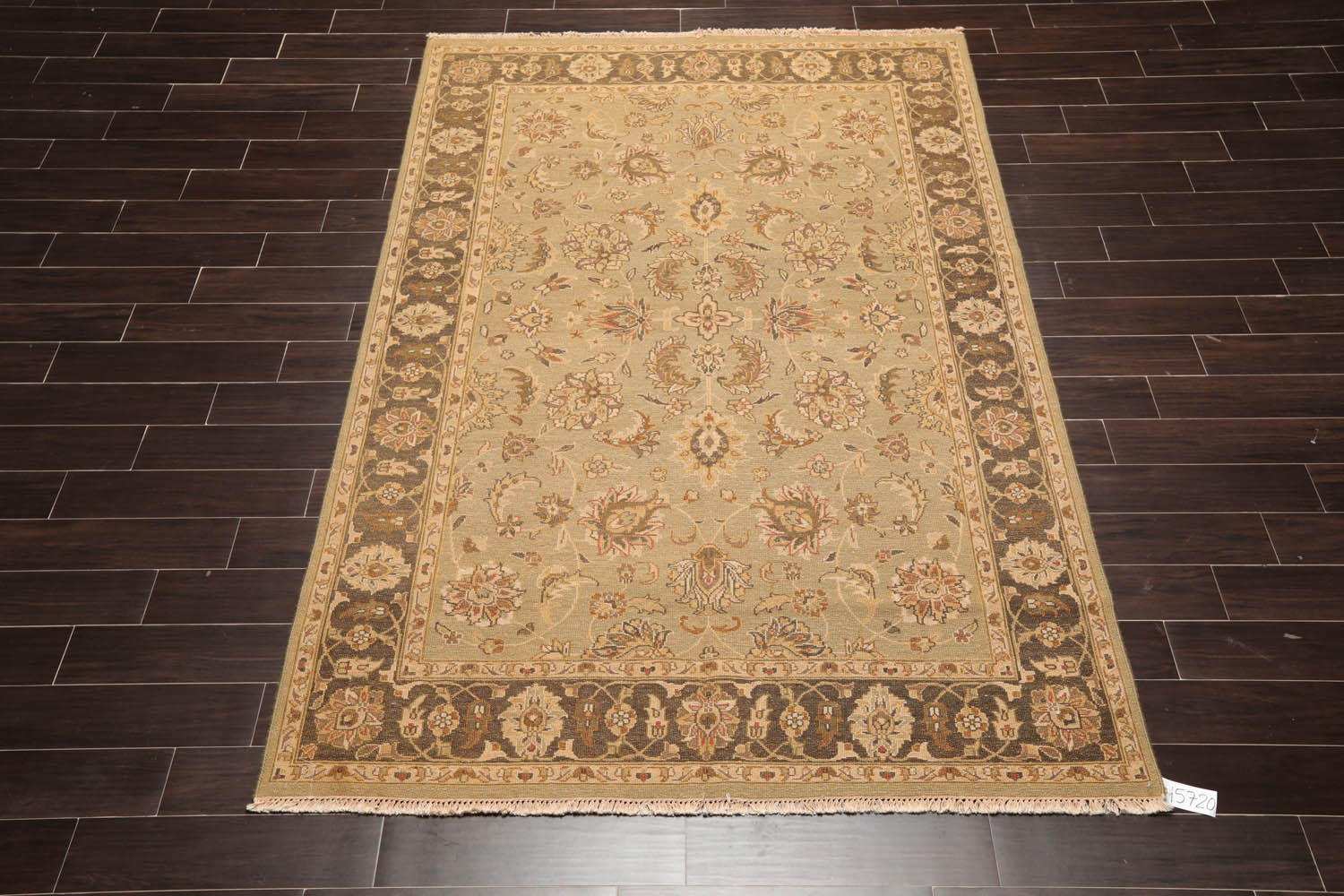 6x9 Champaign, Gray, Brown Color Hand Knotted All-Over 100% Wool Traditional Oriental Rug