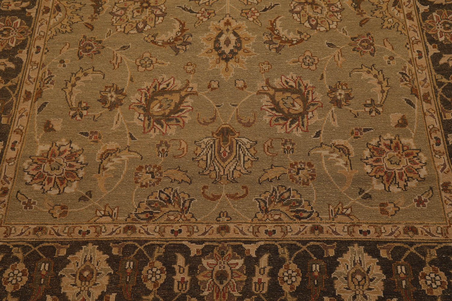 6x9 Champaign, Gray, Brown Color Hand Knotted All-Over 100% Wool Traditional Oriental Rug