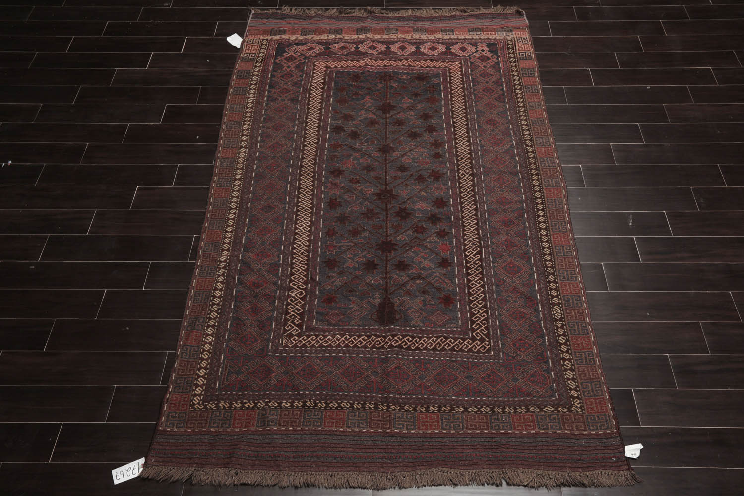 5x7 Gray, Brown, Beige Color Hand Woven All-Over 100% Wool Transitional Oriental Rug