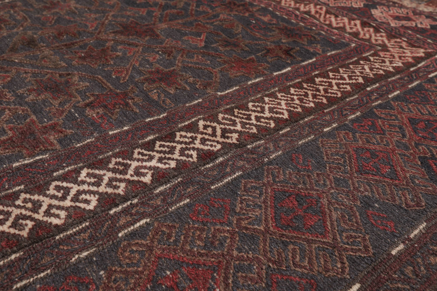 5x7 Gray, Brown, Beige Color Hand Woven All-Over 100% Wool Transitional Oriental Rug