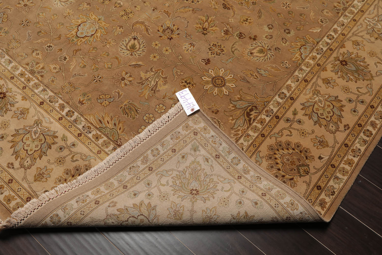 8x10 Tan, Brown, Beige Color Hand Knotted All-Over 100% Wool Traditional Oriental Rug