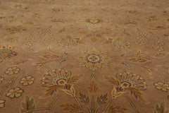 8x10 Tan, Brown, Beige Color Hand Knotted All-Over 100% Wool Traditional Oriental Rug
