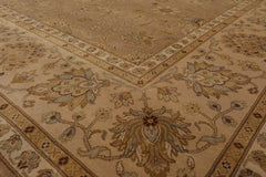 8x10 Tan, Brown, Beige Color Hand Knotted All-Over 100% Wool Traditional Oriental Rug
