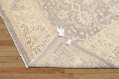 9x12 Taupe, Gray, Ivory Color Hand Knotted Peshawar Wool Transitional Oriental Rug