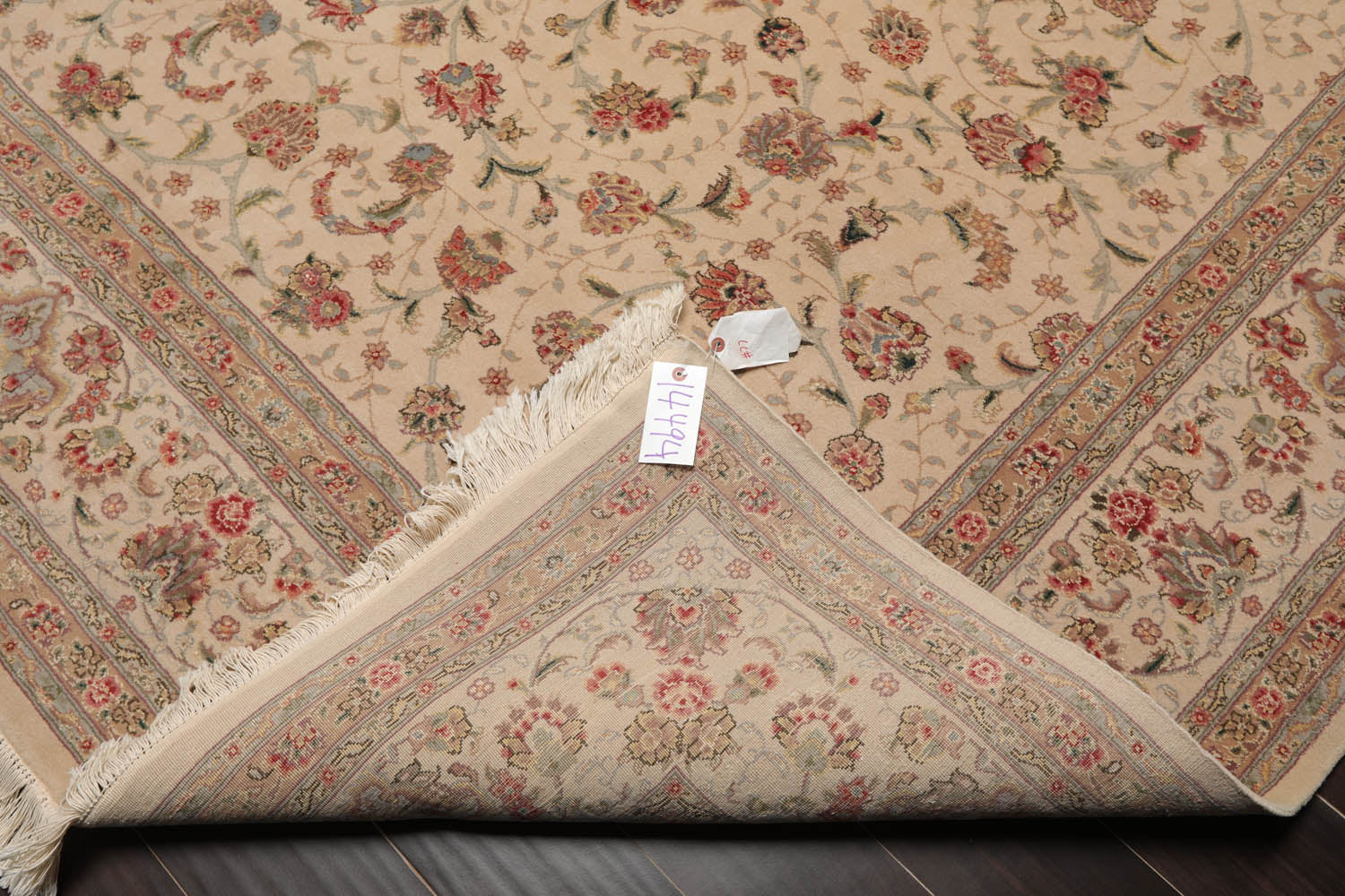 8x10 Beige, Tan, Rose Color Hand Knotted All-Over 100% Wool Traditional-Persian/Oriental Oriental Rug