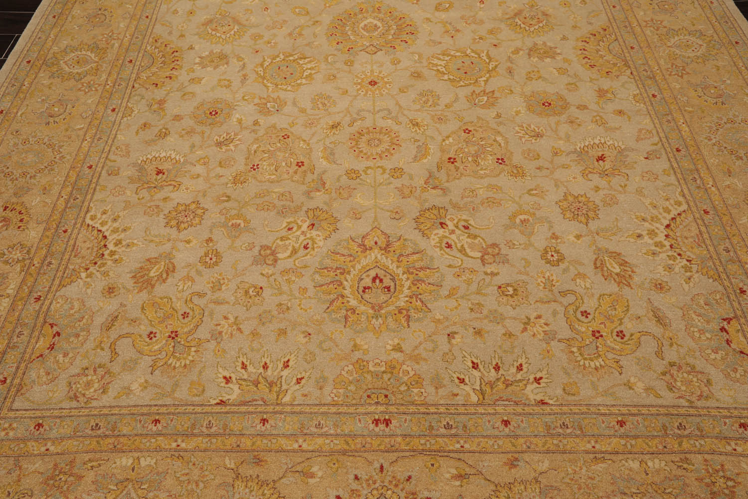 9x12 Tan, Gold, Beige Color Hand Knotted All-Over 100% Wool Traditional-Persian/Oriental Oriental Rug
