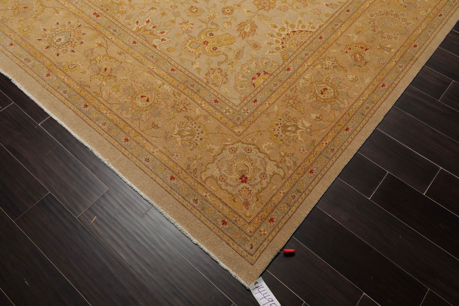 9x12 Tan, Gold, Beige Color Hand Knotted All-Over 100% Wool Traditional-Persian/Oriental Oriental Rug