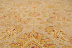 9x12 Tan, Gold, Beige Color Hand Knotted All-Over 100% Wool Traditional-Persian/Oriental Oriental Rug