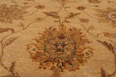 9x12 Tan, Brown, Beige Color Hand Knotted All-Over 100% Wool Traditional Oriental Rug