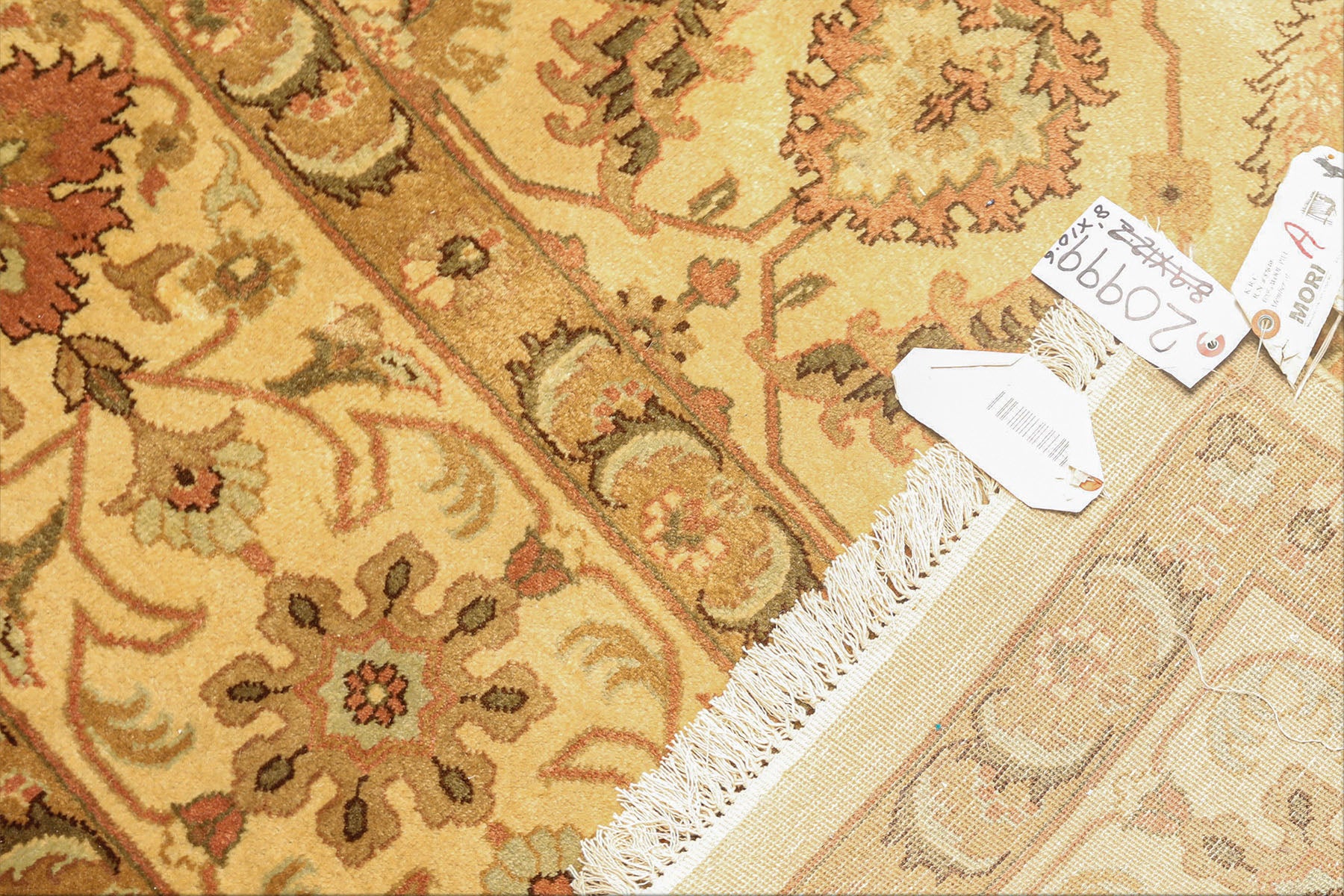 8x10 Beige, Rose, Mint Color Hand Knotted Oushak New Zealand Wool Transitional Oriental Rug