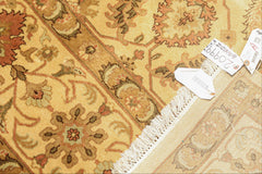 8x10 Beige, Rose, Mint Color Hand Knotted Oushak New Zealand Wool Transitional Oriental Rug