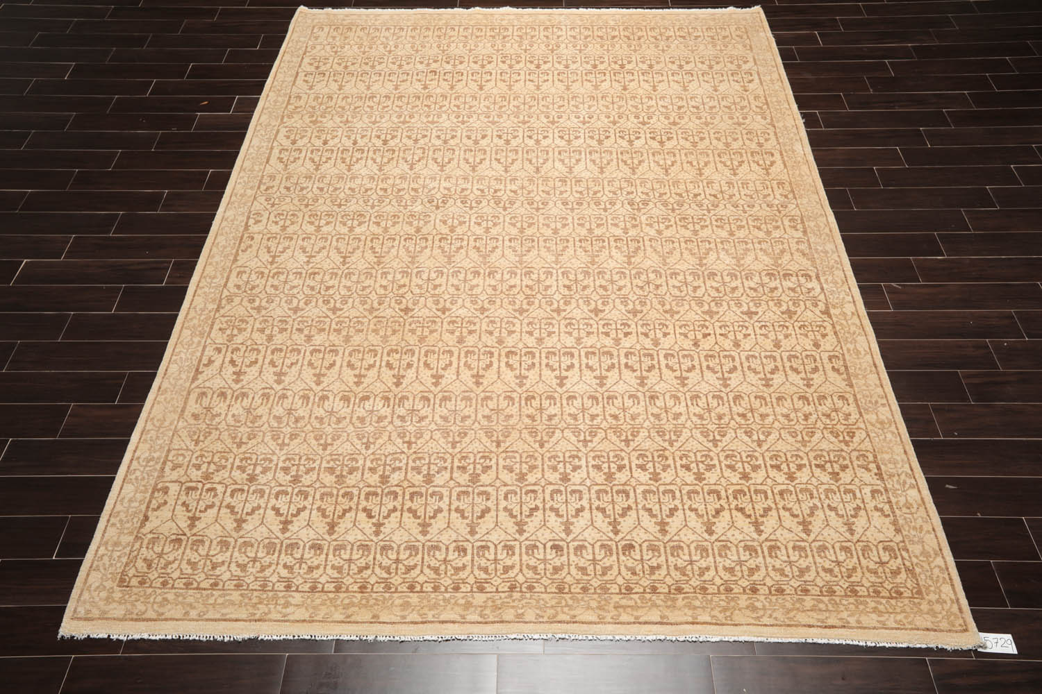 9x12 Beige, Brown, Color Hand Knotted All-Over 100% Wool Transitional Oriental Rug