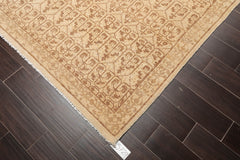 9x12 Beige, Brown, Color Hand Knotted All-Over 100% Wool Transitional Oriental Rug