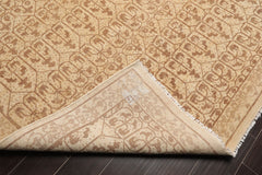 9x12 Beige, Brown, Color Hand Knotted All-Over 100% Wool Transitional Oriental Rug