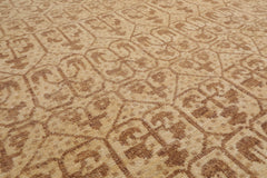 9x12 Beige, Brown, Color Hand Knotted All-Over 100% Wool Transitional Oriental Rug