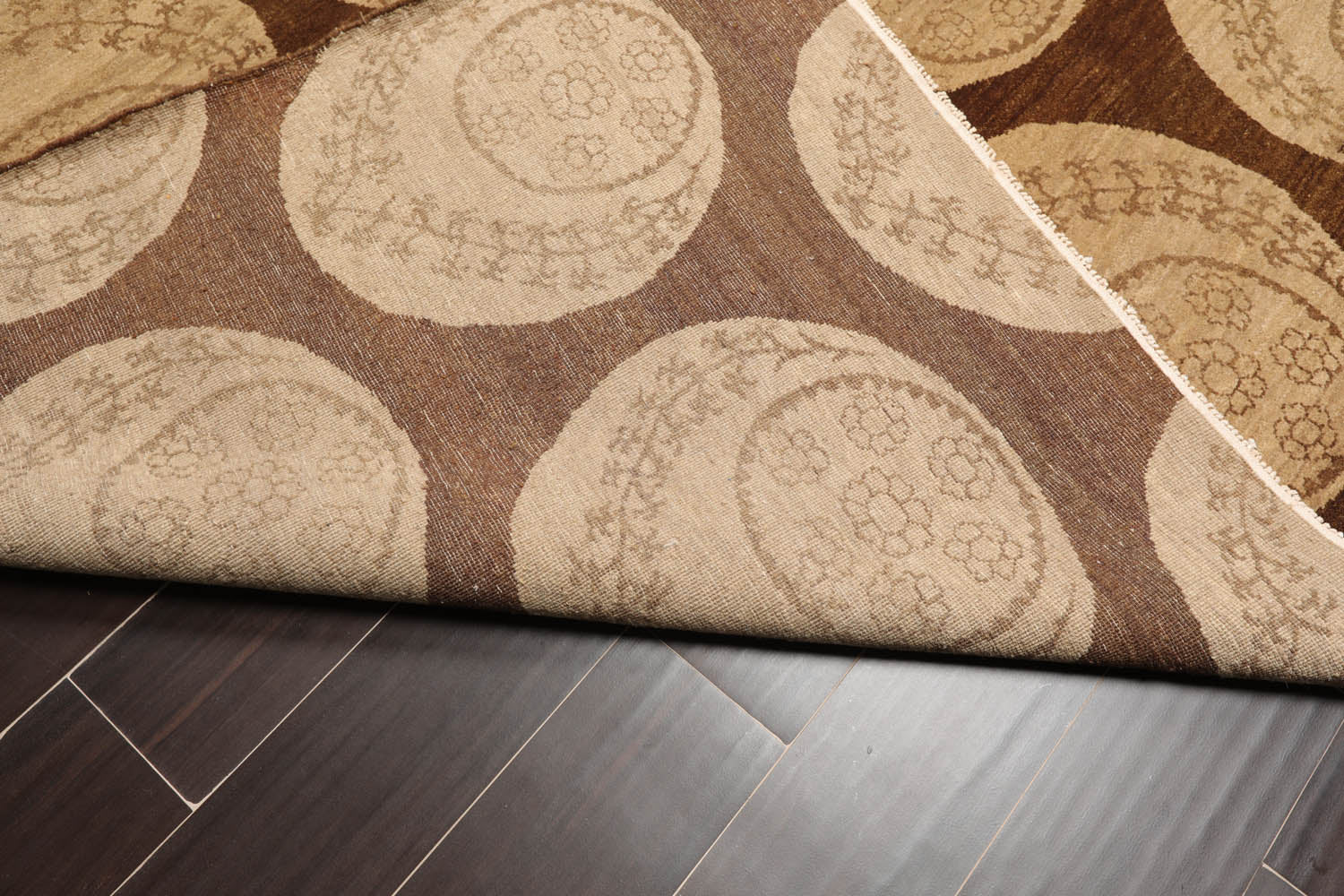 9x12 Olive, Beige, Brown Color Hand Knotted All-Over 100% Wool Transitional Oriental Rug