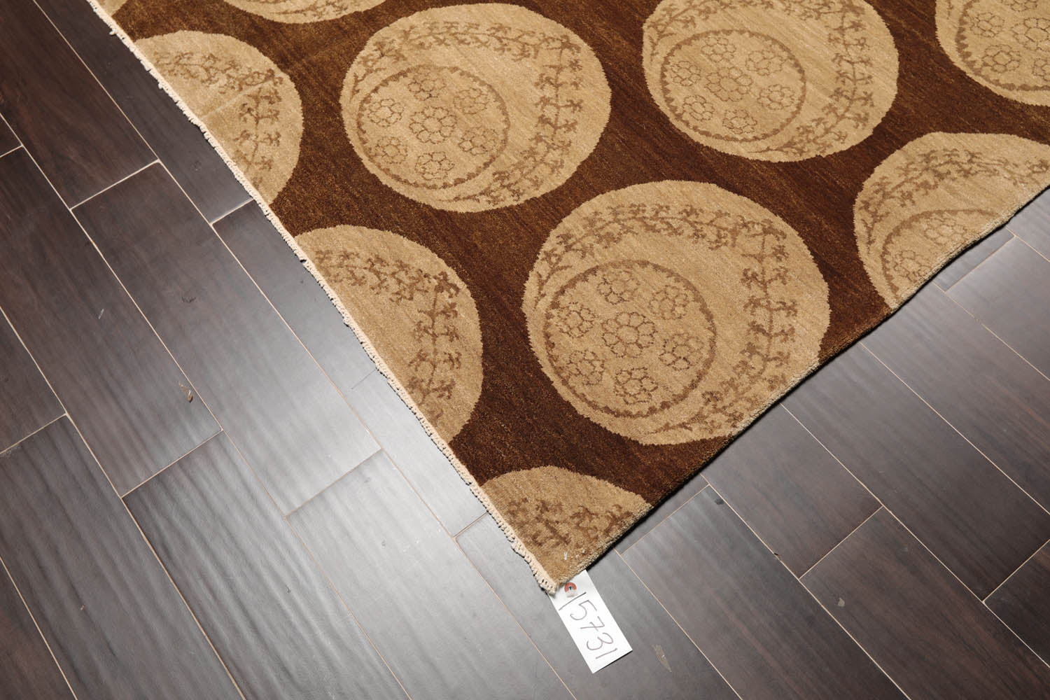 9x12 Olive, Beige, Brown Color Hand Knotted All-Over 100% Wool Transitional Oriental Rug