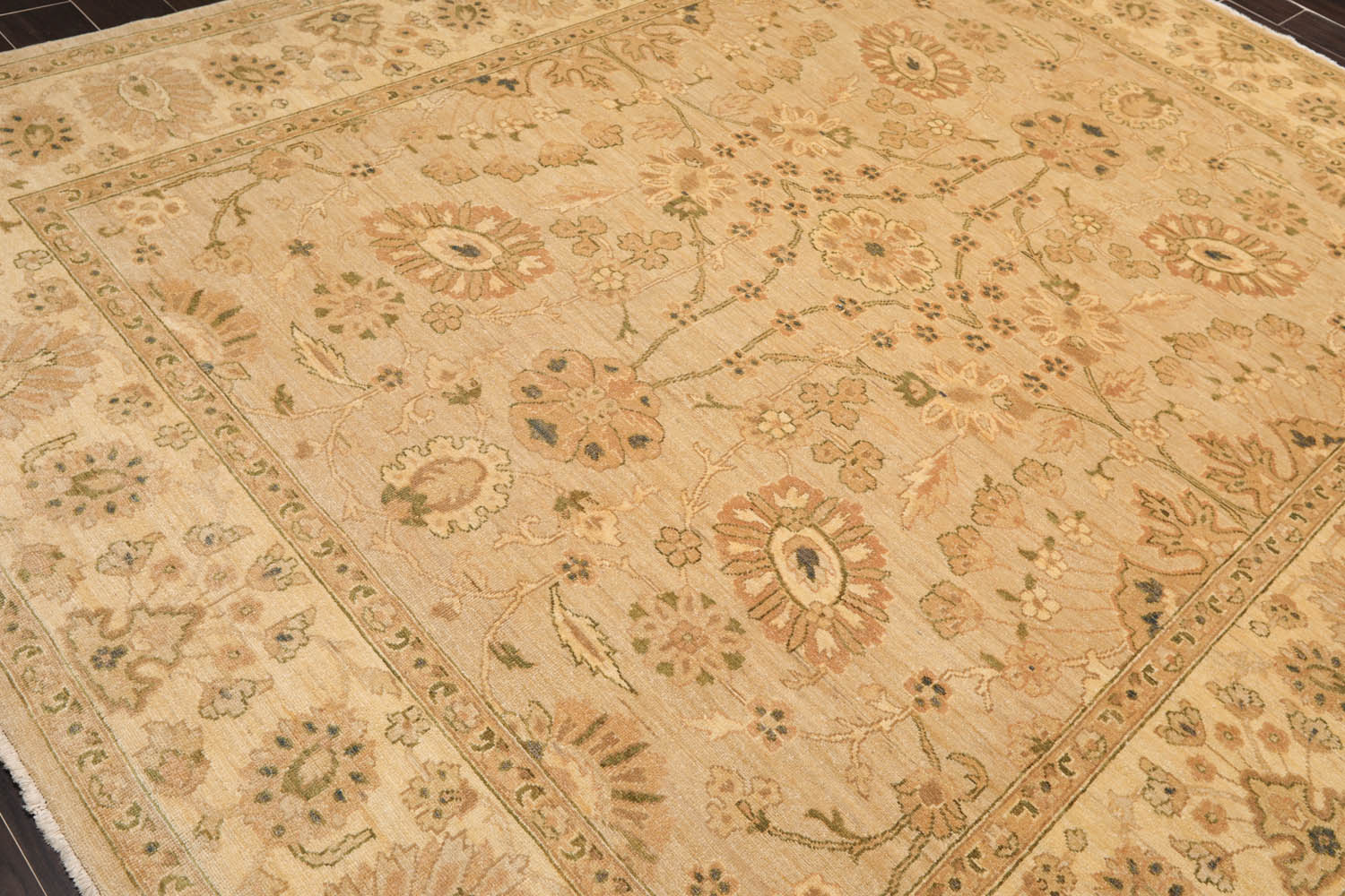 8x10 Tan, Beige, Gold Color Hand Knotted All-Over 100% Wool Traditional-Persian/Oriental Oriental Rug