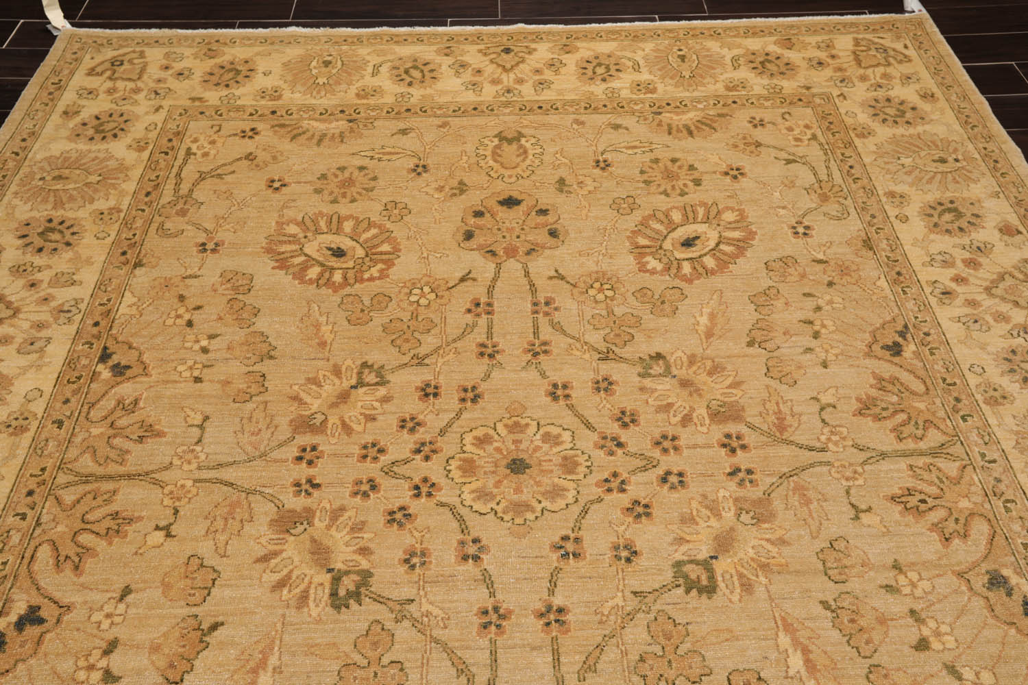 8x10 Tan, Beige, Gold Color Hand Knotted All-Over 100% Wool Traditional-Persian/Oriental Oriental Rug