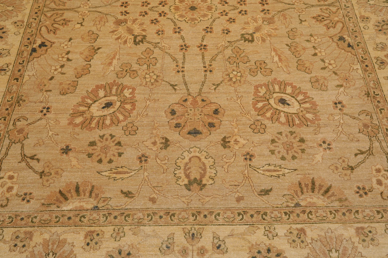 8x10 Tan, Beige, Gold Color Hand Knotted All-Over 100% Wool Traditional-Persian/Oriental Oriental Rug