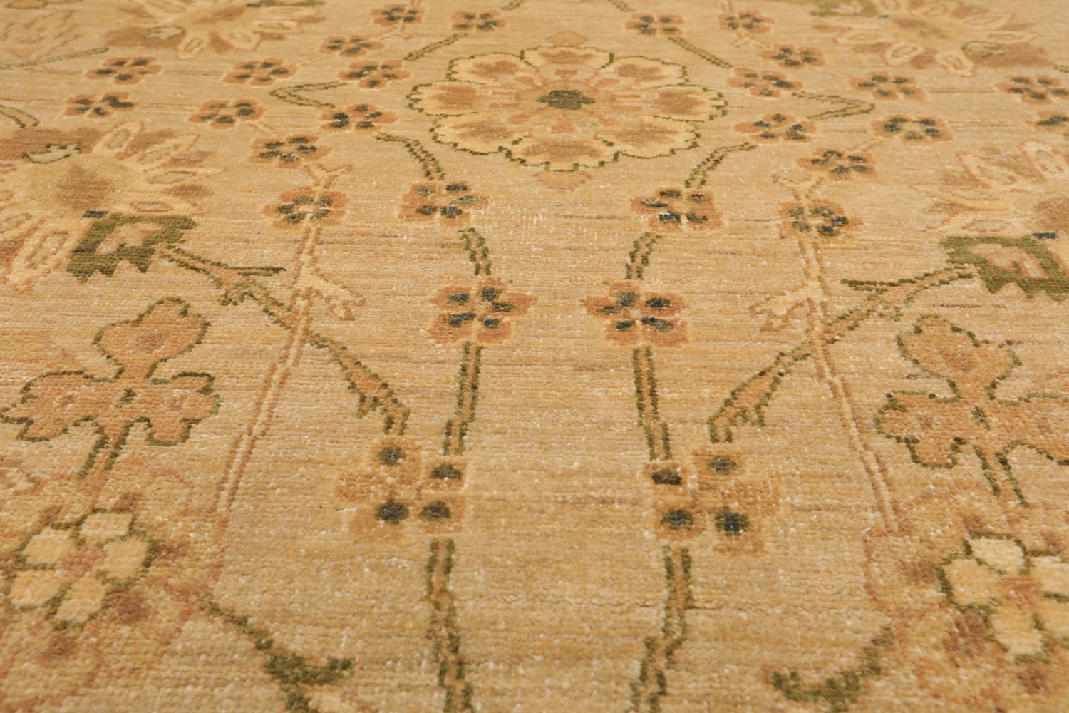 8x10 Tan, Beige, Gold Color Hand Knotted All-Over 100% Wool Traditional-Persian/Oriental Oriental Rug