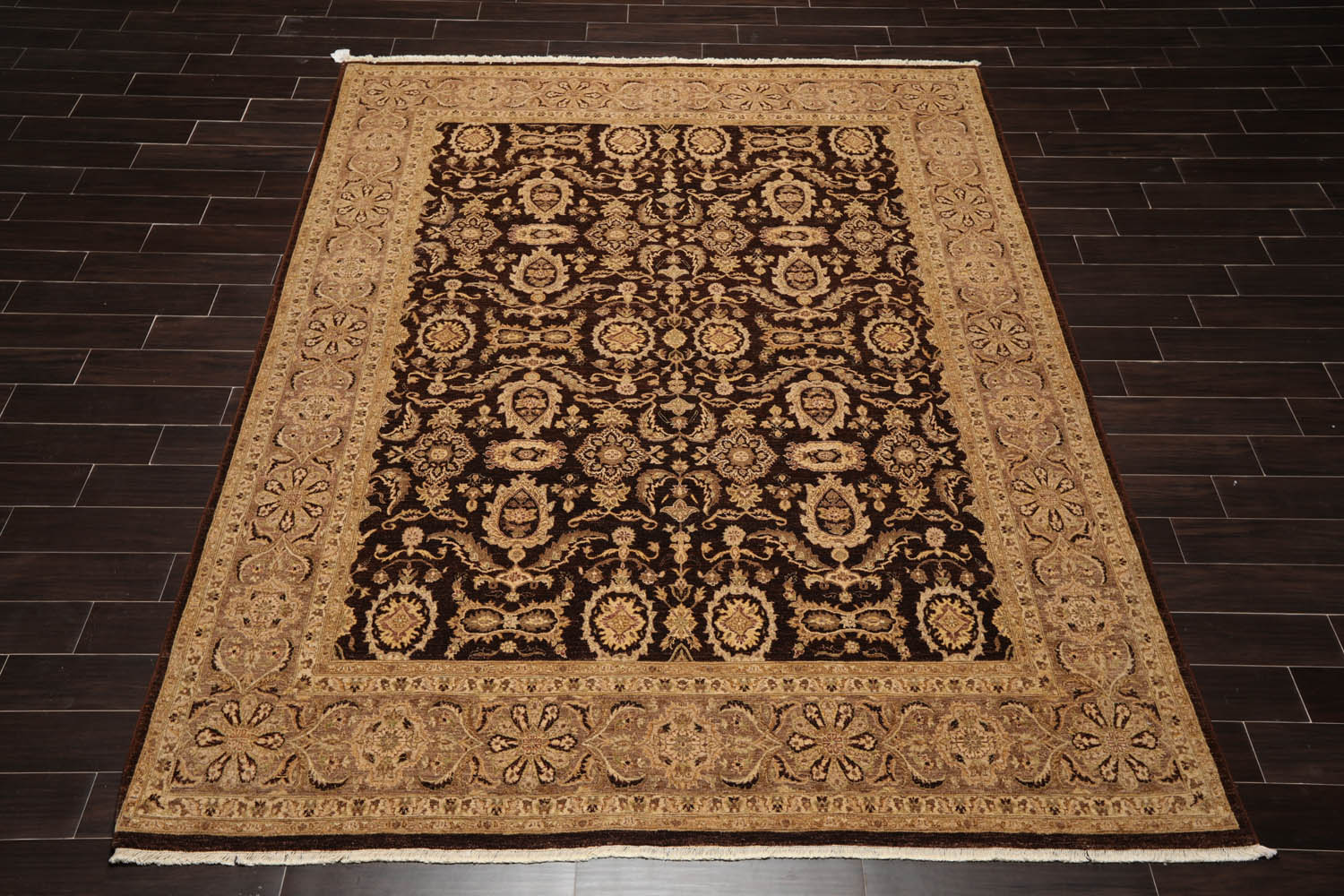 8x10 Brown, Brown, Beige Color Hand Knotted All-Over 100% Wool Traditional-Persian/Oriental Oriental Rug