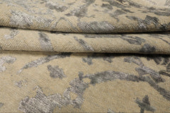 8x10 Beige, Gray, Color Hand Knotted Oushak Wool & Bamboo Silk Modern & Contemporary Oriental Rug
