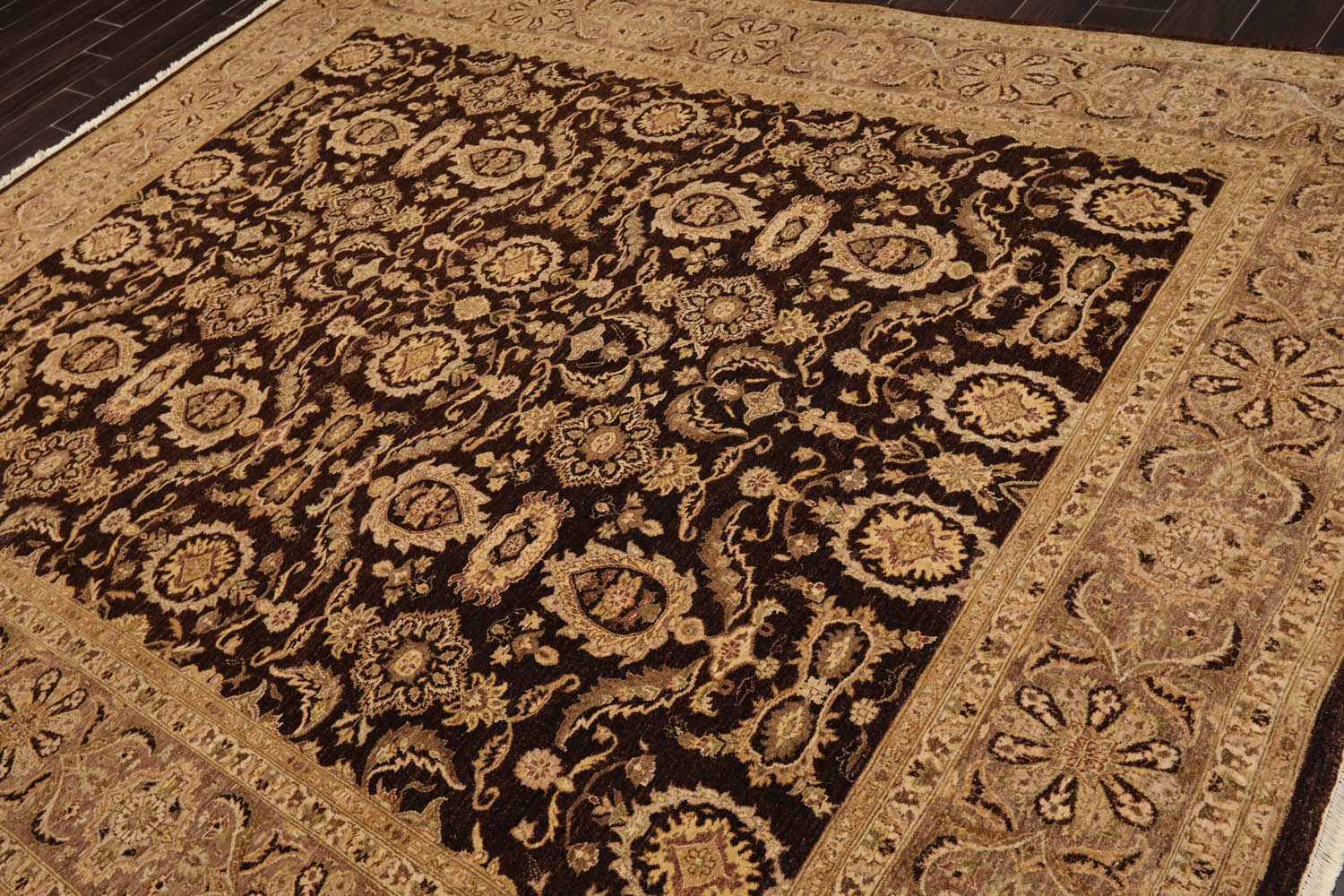 8x10 Brown, Brown, Beige Color Hand Knotted All-Over 100% Wool Traditional-Persian/Oriental Oriental Rug