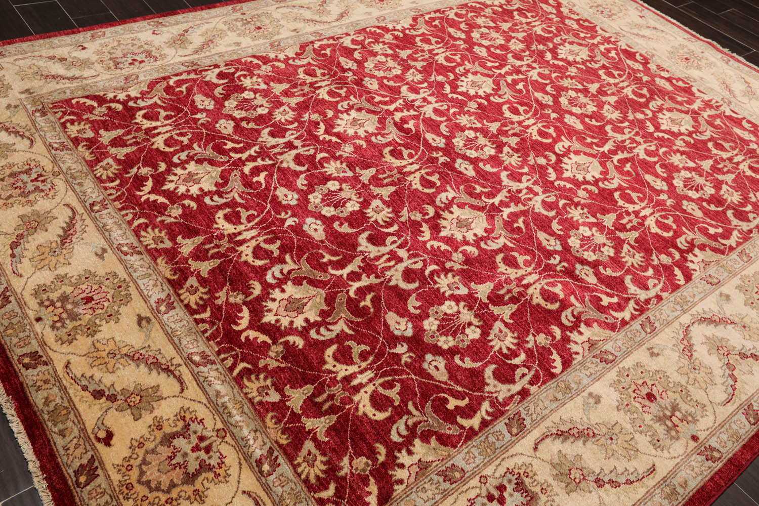 8x10 Pomegranate, Beige, Ivory Color Hand Knotted All-Over 100% Wool Traditional-Persian/Oriental Oriental Rug