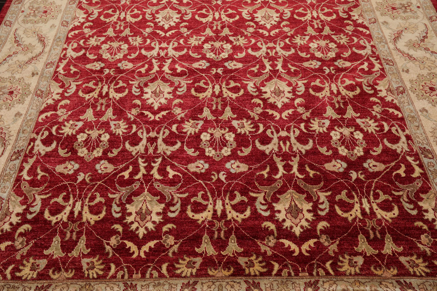 8x10 Pomegranate, Beige, Ivory Color Hand Knotted All-Over 100% Wool Traditional-Persian/Oriental Oriental Rug