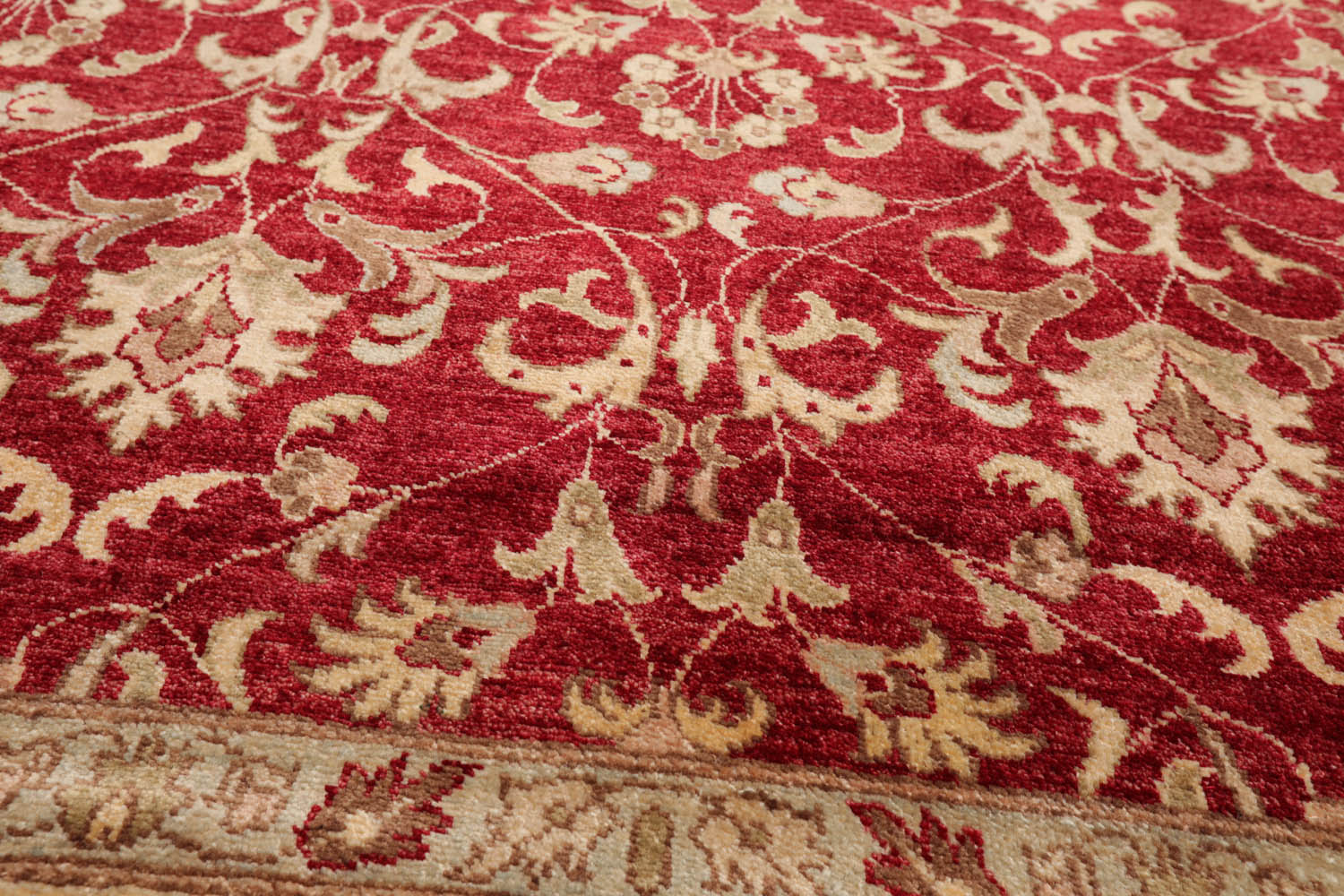 8x10 Pomegranate, Beige, Ivory Color Hand Knotted All-Over 100% Wool Traditional-Persian/Oriental Oriental Rug